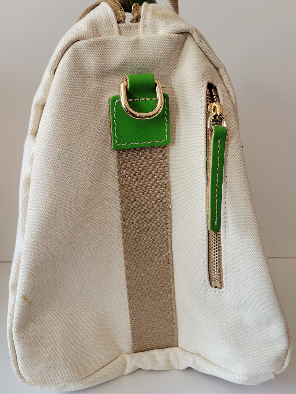 Dooney & Burkey Canvas Tennis Duffel Bag with Lime Green Paddle Pocket,gym, - Picture 8 of 10